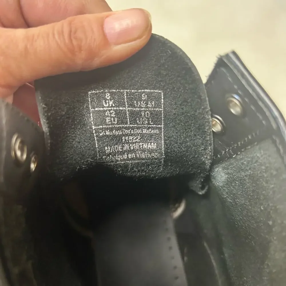 Dr. Martens Embiry  Black Chelsea Combat Boots with Yellow Stitching. Men’s  8